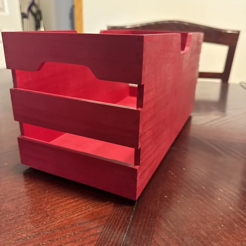 brightroom Stackable Wooden Storage Bin 12¼ x 6 x 6¼ in Red Rectangular